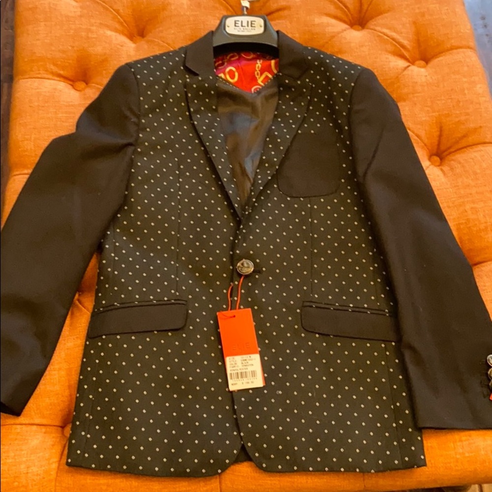 Boys Elie Balleh black designer sport coat